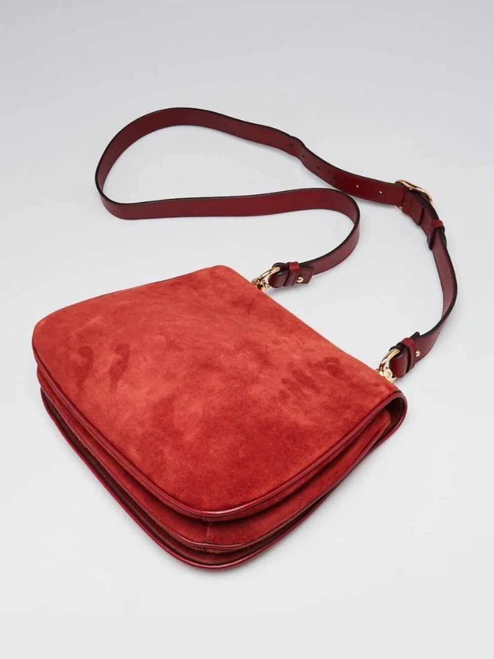 Gucci Red Suede Blondie Crossbody Bag - Picture 4 of 12